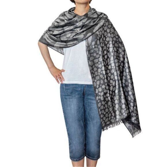 NWT - Leopard Print Brown/Black Shawl Wrap Fringe Scarf - OS Fits Most - Picture 4 of 5